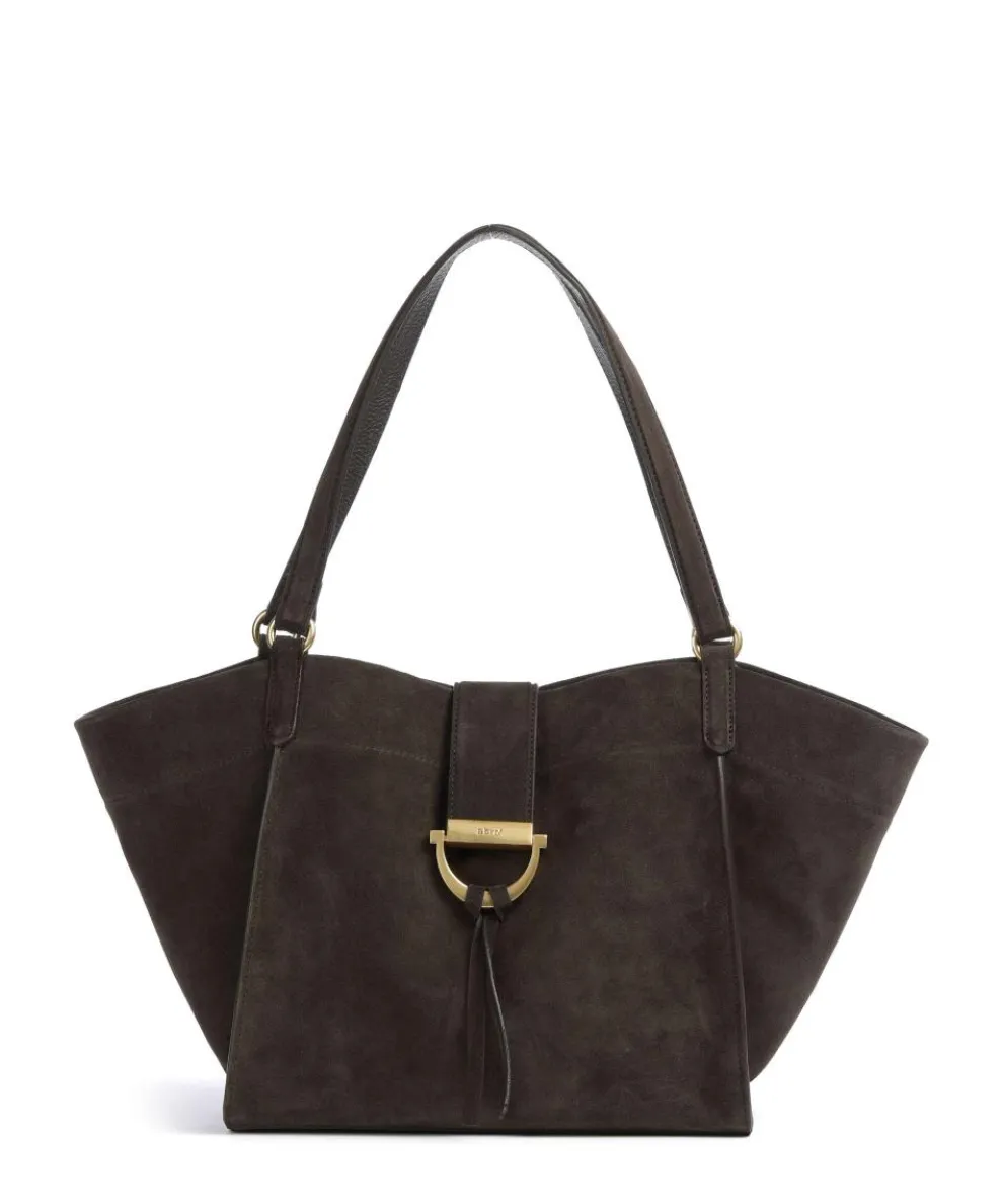 Suede Temi Tote bag brushed leather dark brown