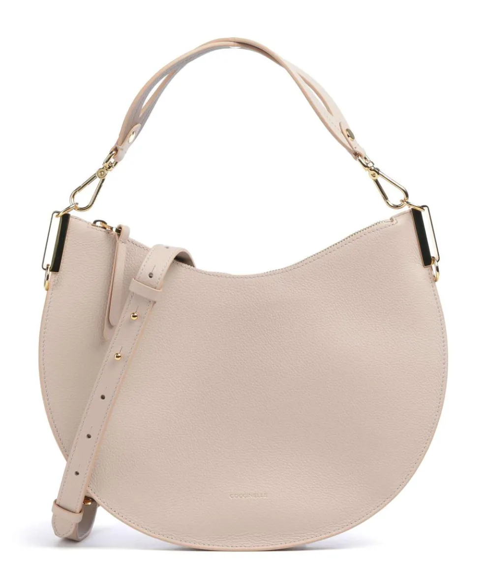 Sunup Hobo bag grained leather beige