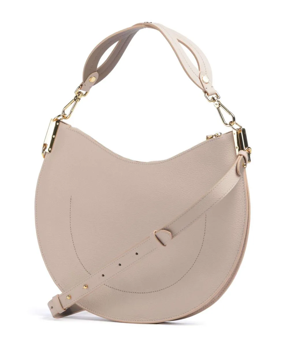Sunup Hobo bag grained leather beige