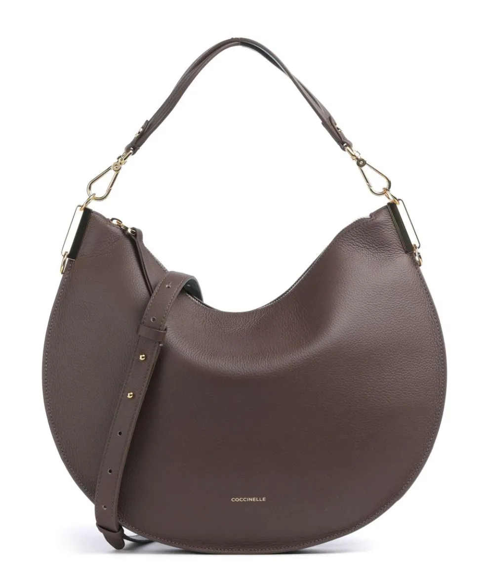 Sunup Hobo bag grained cow leather dark brown