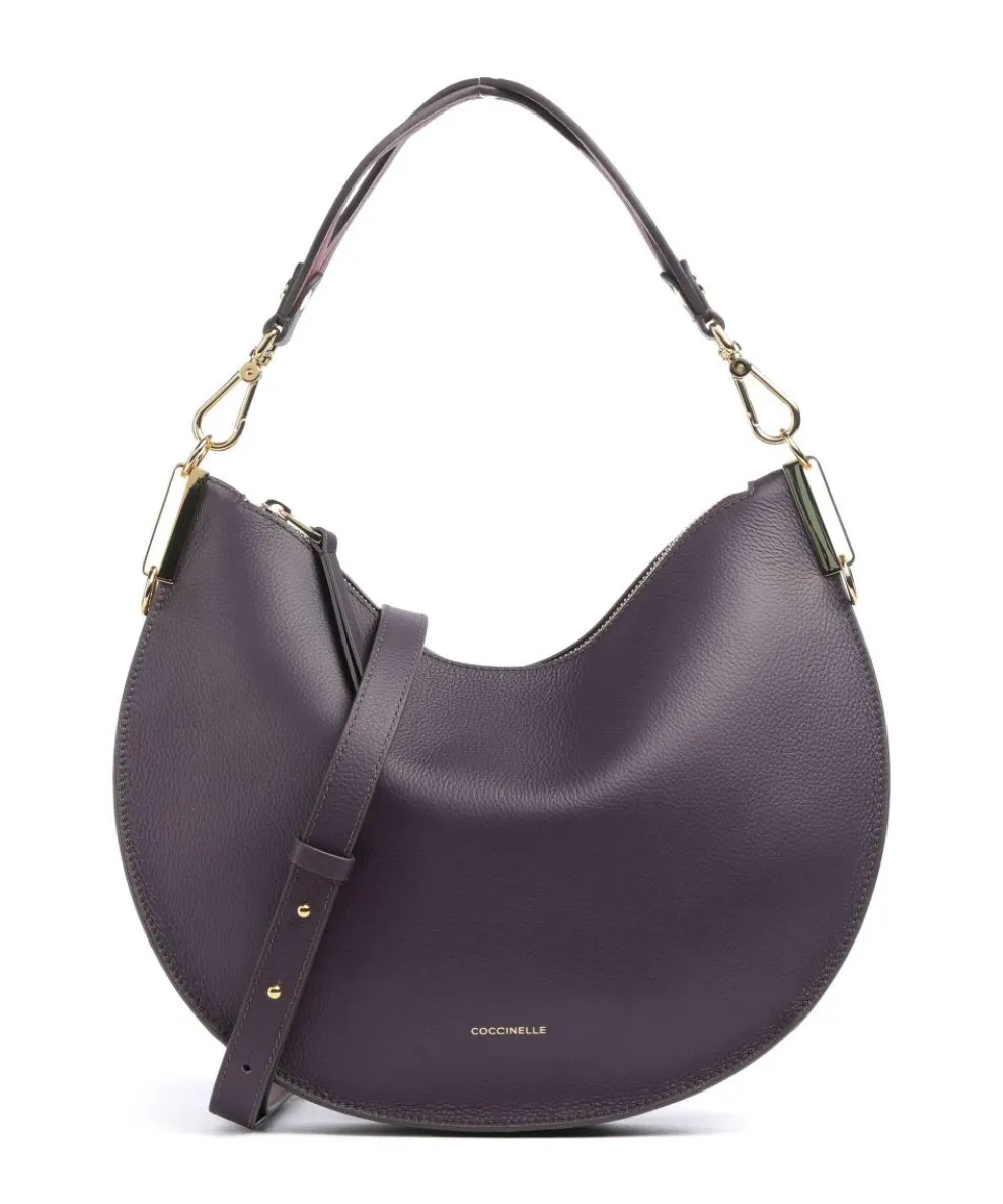 Sunup Hobo bag grained leather plum