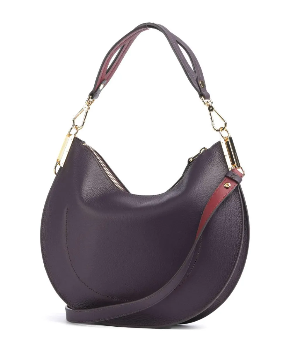 Sunup Hobo bag grained leather plum