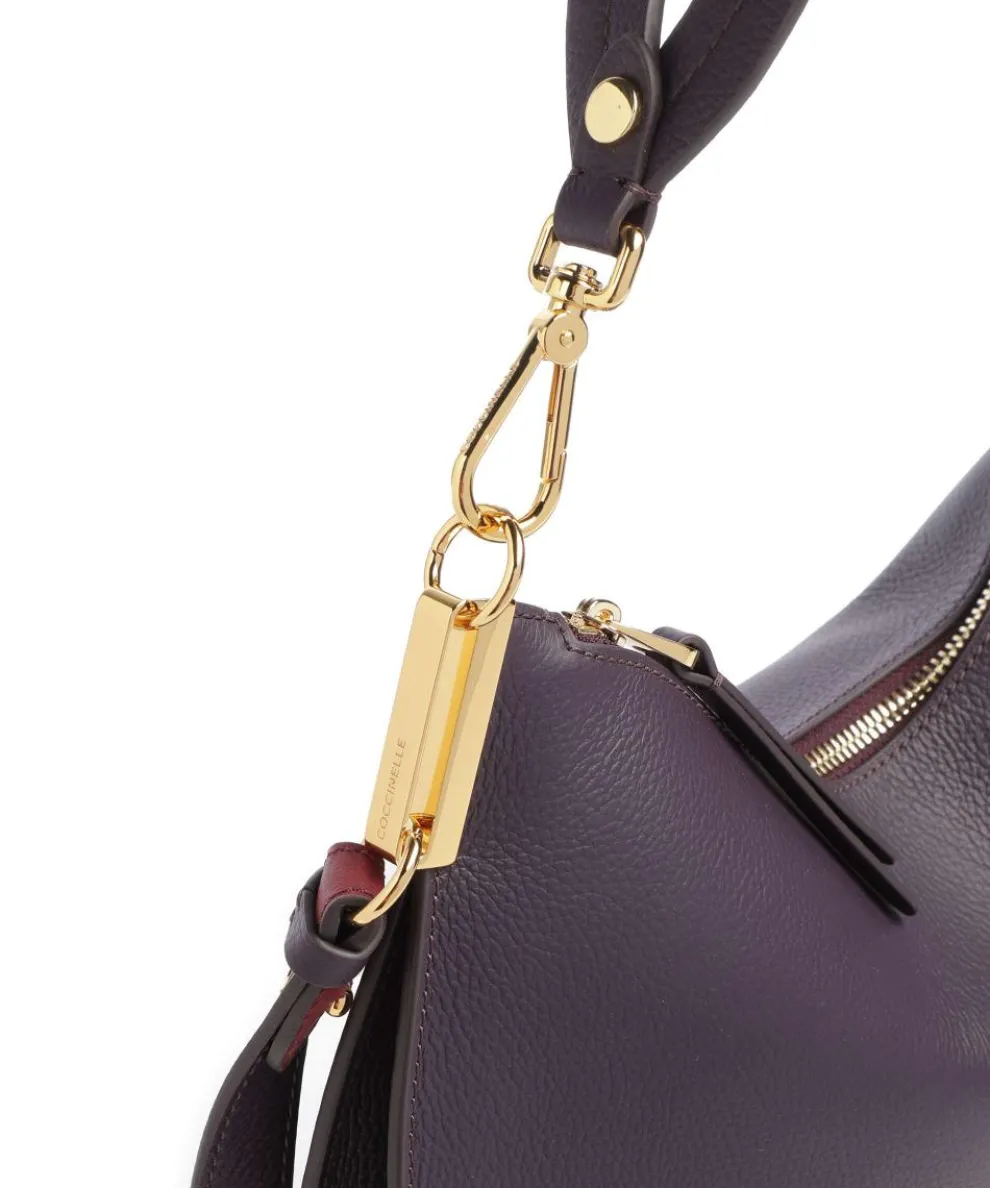 Sunup Hobo bag grained leather plum