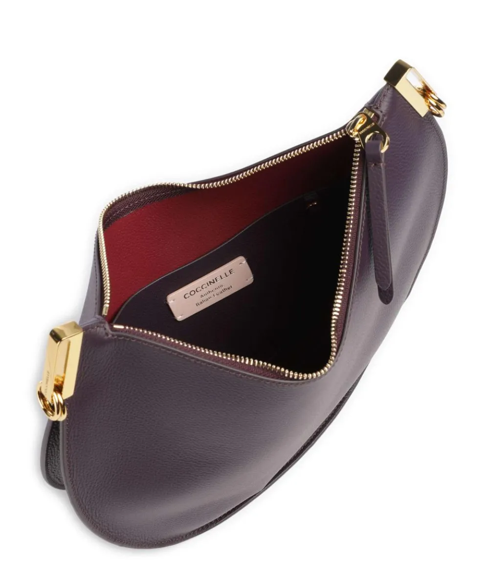 Sunup Hobo bag grained leather plum