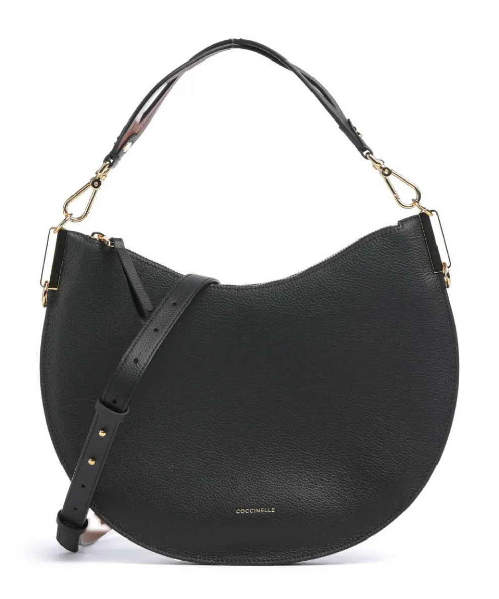 Sunup Hobo bag grained leather black