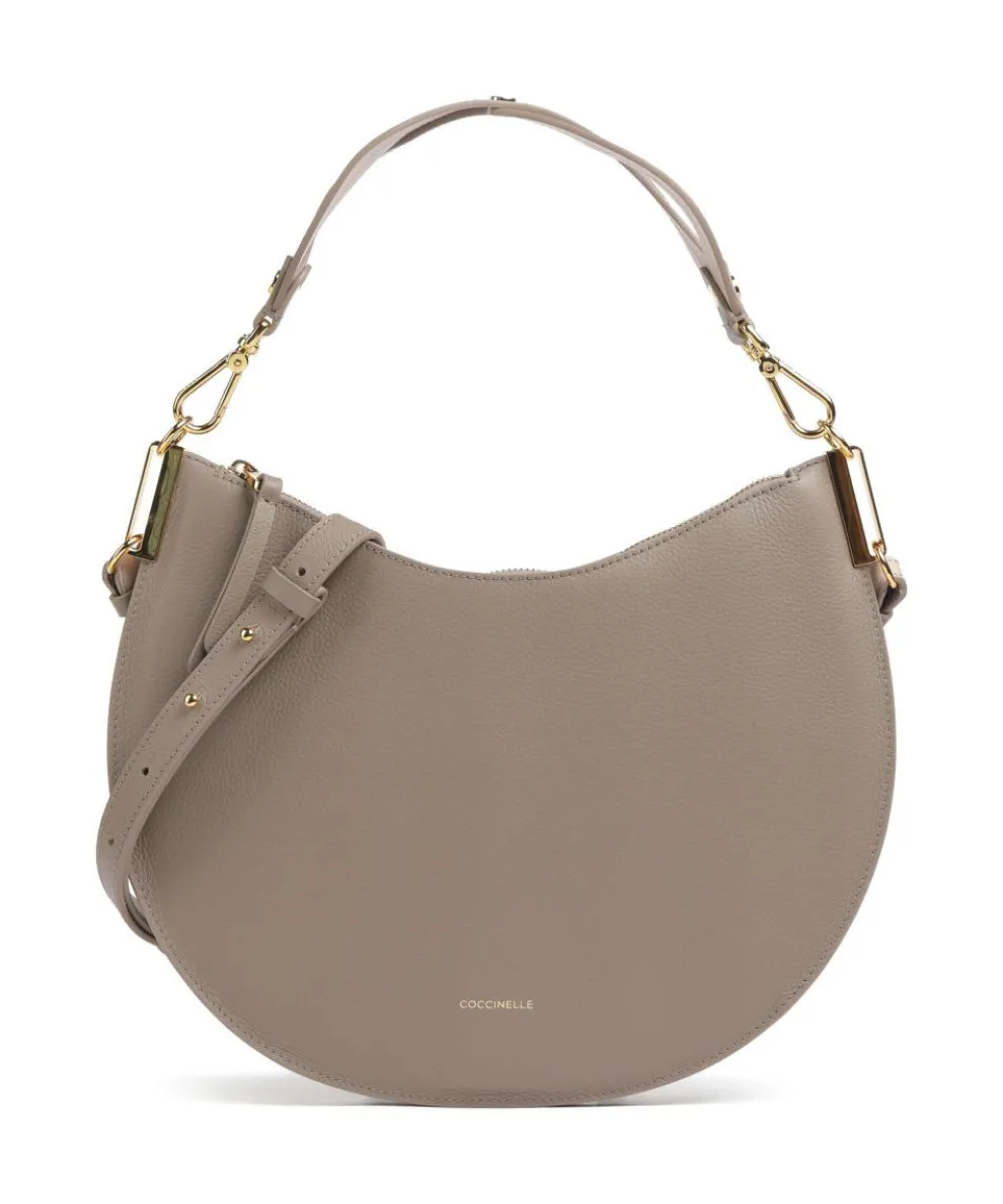 Sunup Hobo bag grained leather taupe