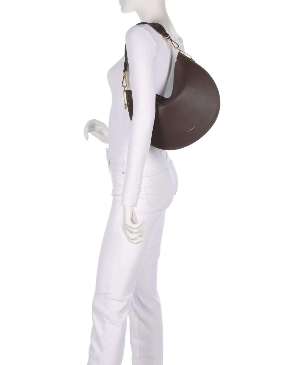 Sunup Hobo bag grained leather dark brown