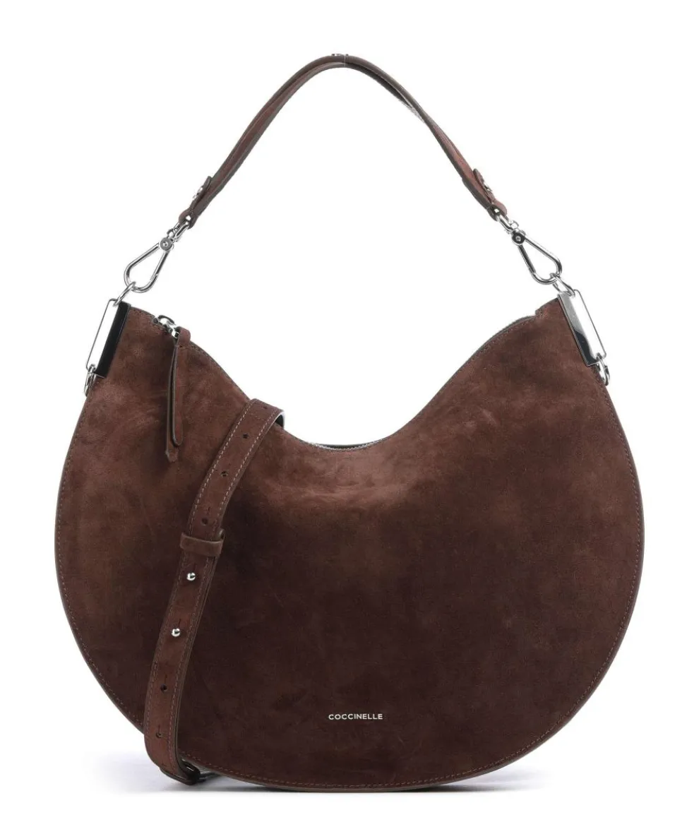 Sunup Suede Shoulder bag brushed cow leather dark brown