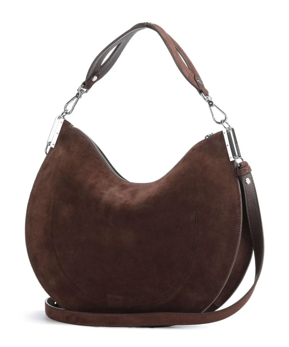 Sunup Suede Shoulder bag brushed cow leather dark brown