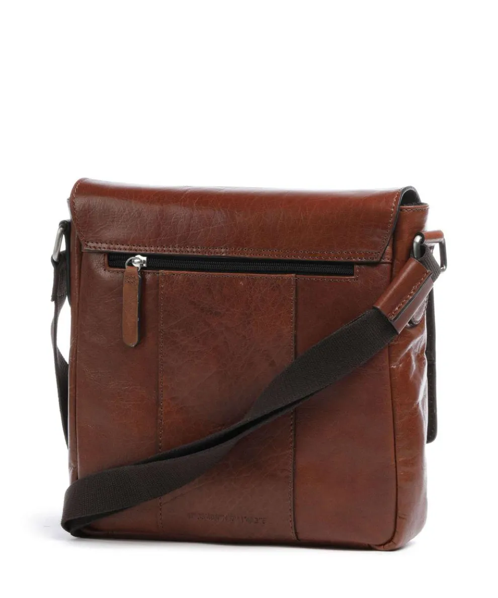 Swiss Cottage Clint Crossbody bag grained leather cognac