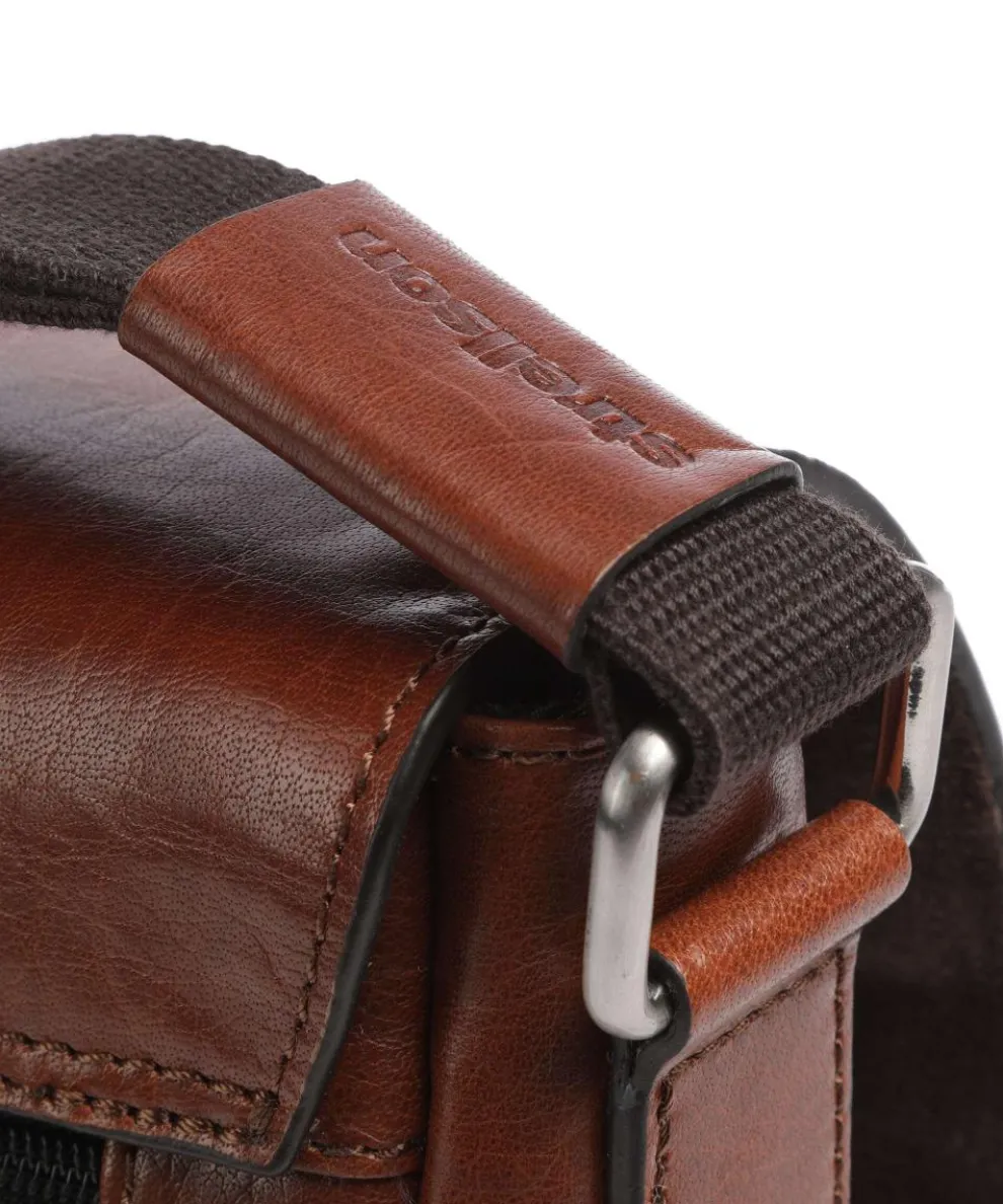 Swiss Cottage Clint Crossbody bag grained leather cognac