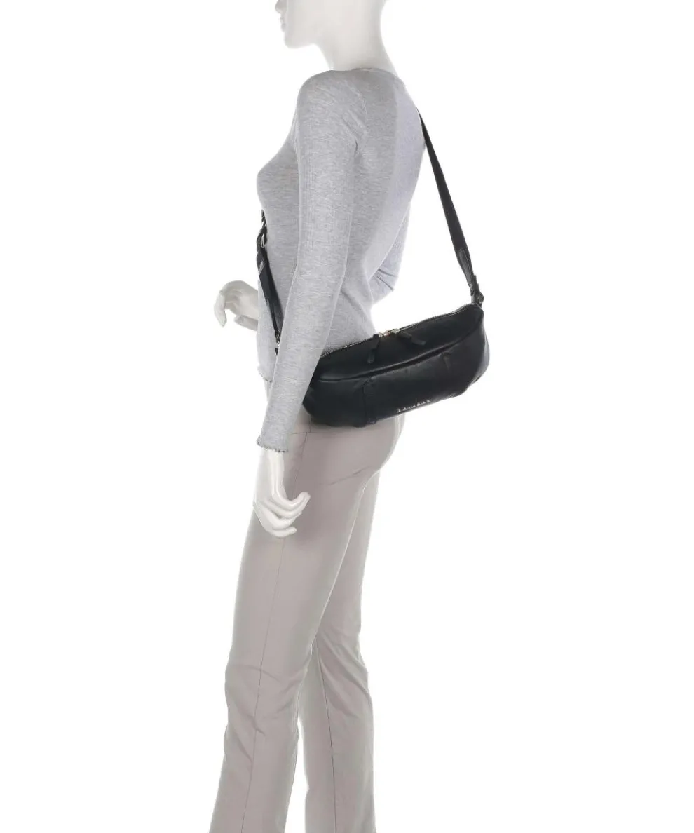 Circle Crossbody bag fine grain cow leather black