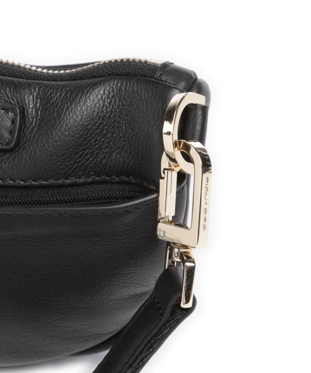 Circle Crossbody bag fine grain cow leather black