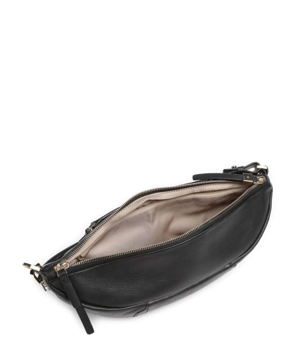 Circle Crossbody bag fine grain cow leather black