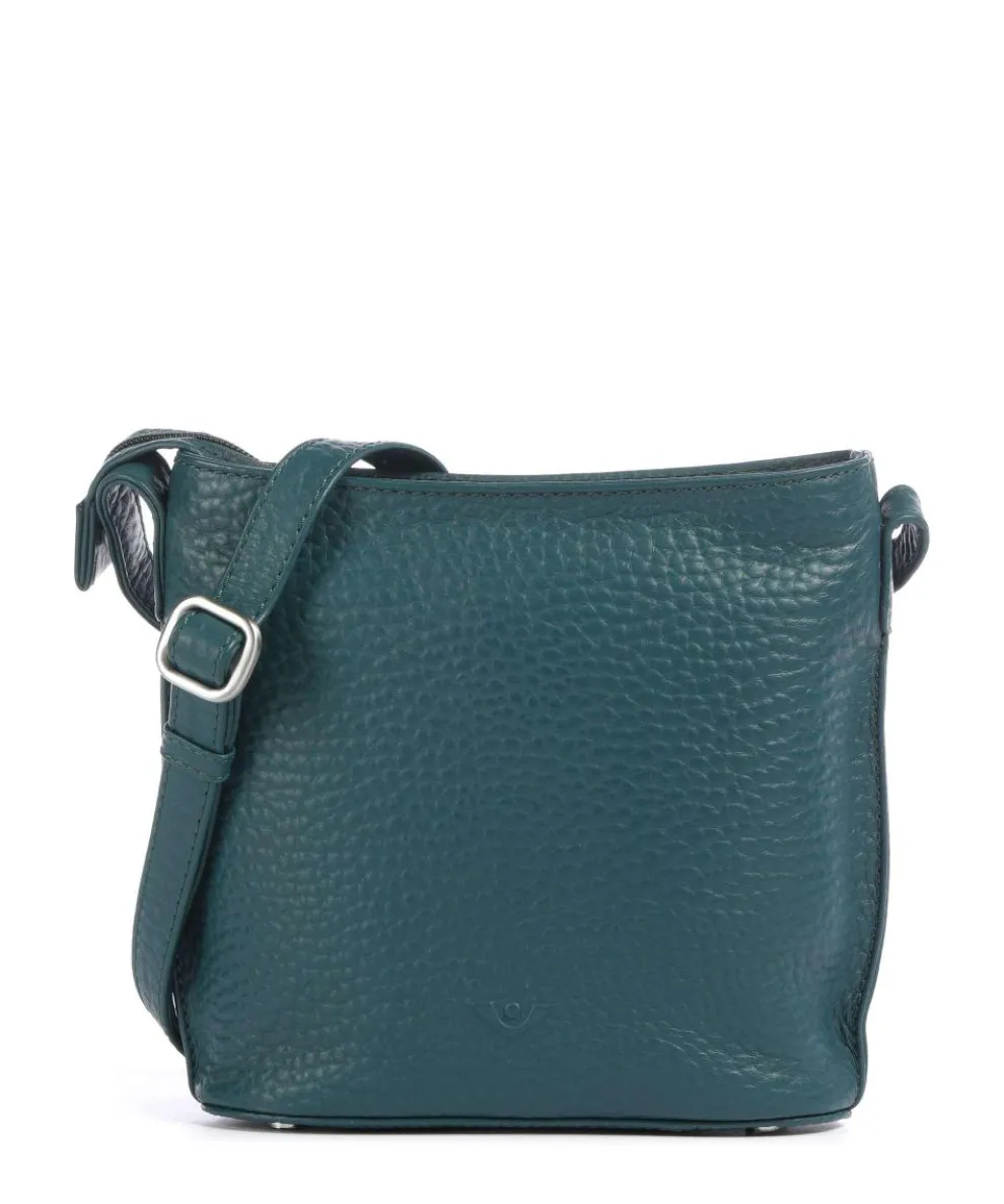 Hirsch Crossbody bag grained leather petrol
