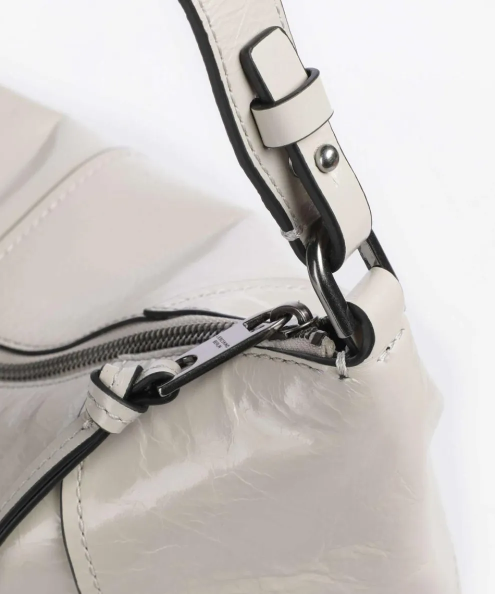 Mila Lack Distressed M Hobo bag cow leather ivory