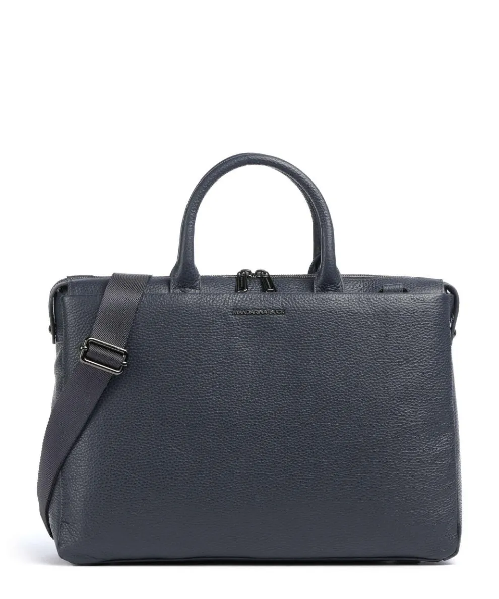 Mellow Urban Briefcase 14″ grained calfskin dark blue