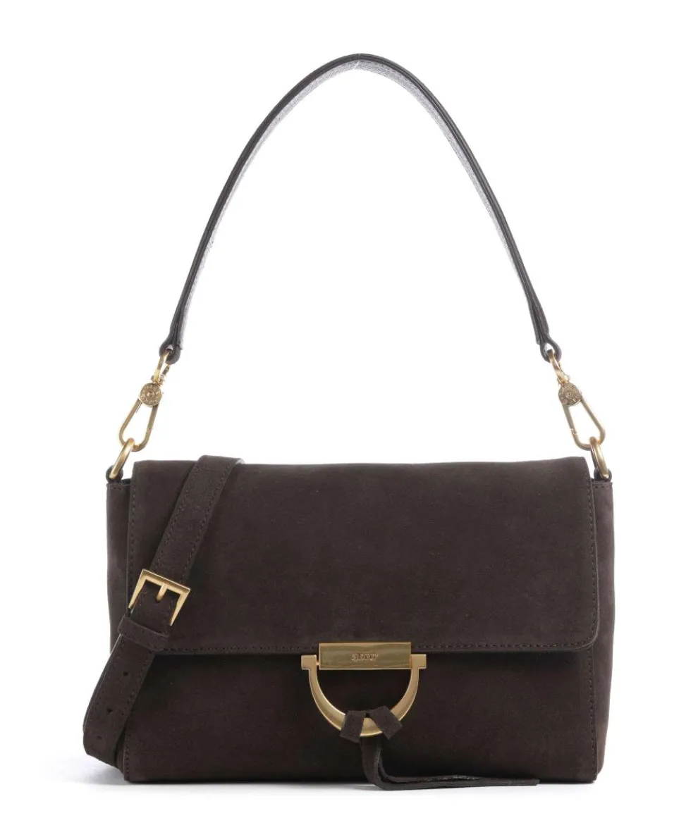 Suede Temi Shoulder bag brushed leather dark brown