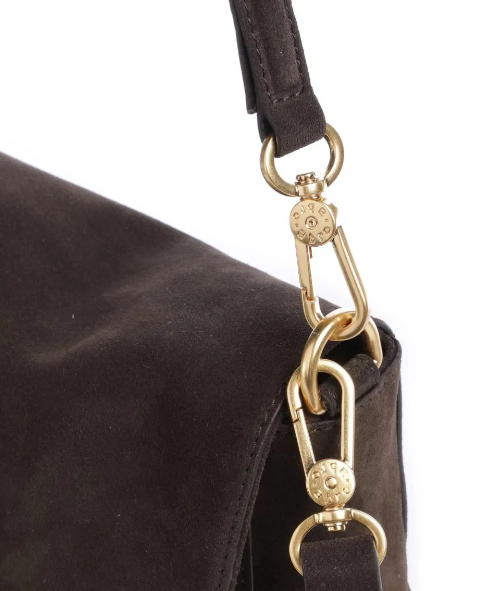 Suede Temi Shoulder bag brushed leather dark brown
