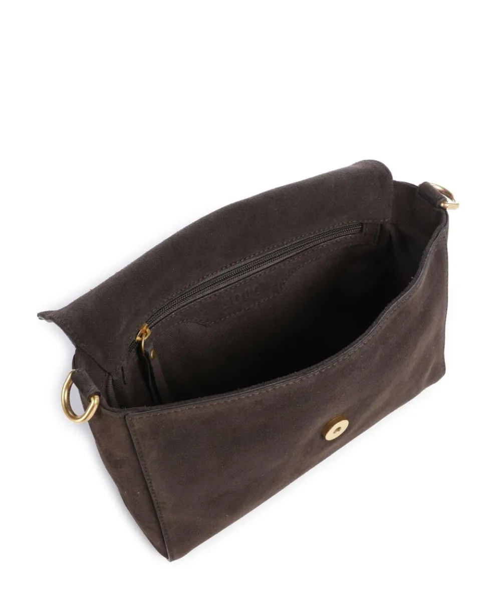 Suede Temi Shoulder bag brushed leather dark brown