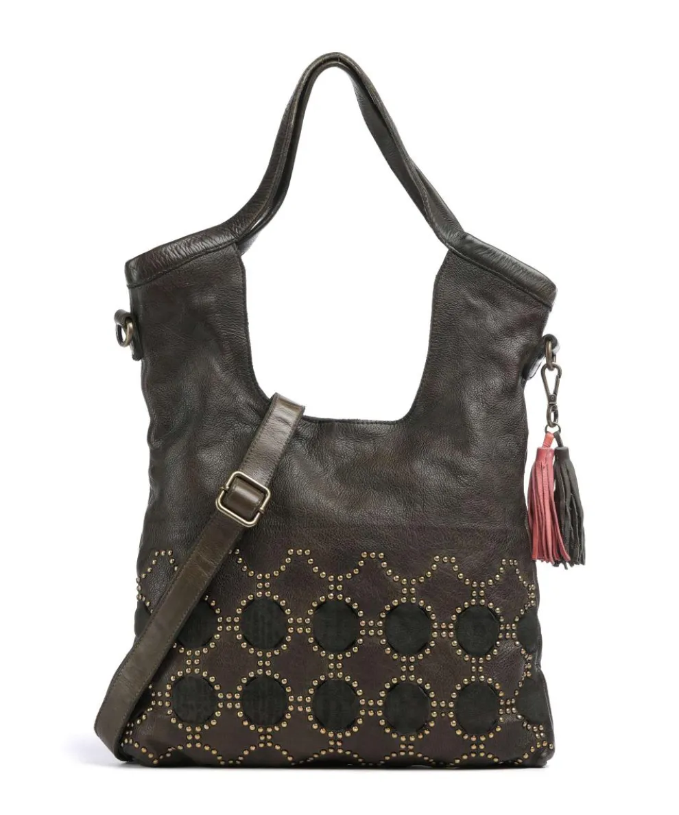 Schubertgasse 5 Tote bag grained leather dark green