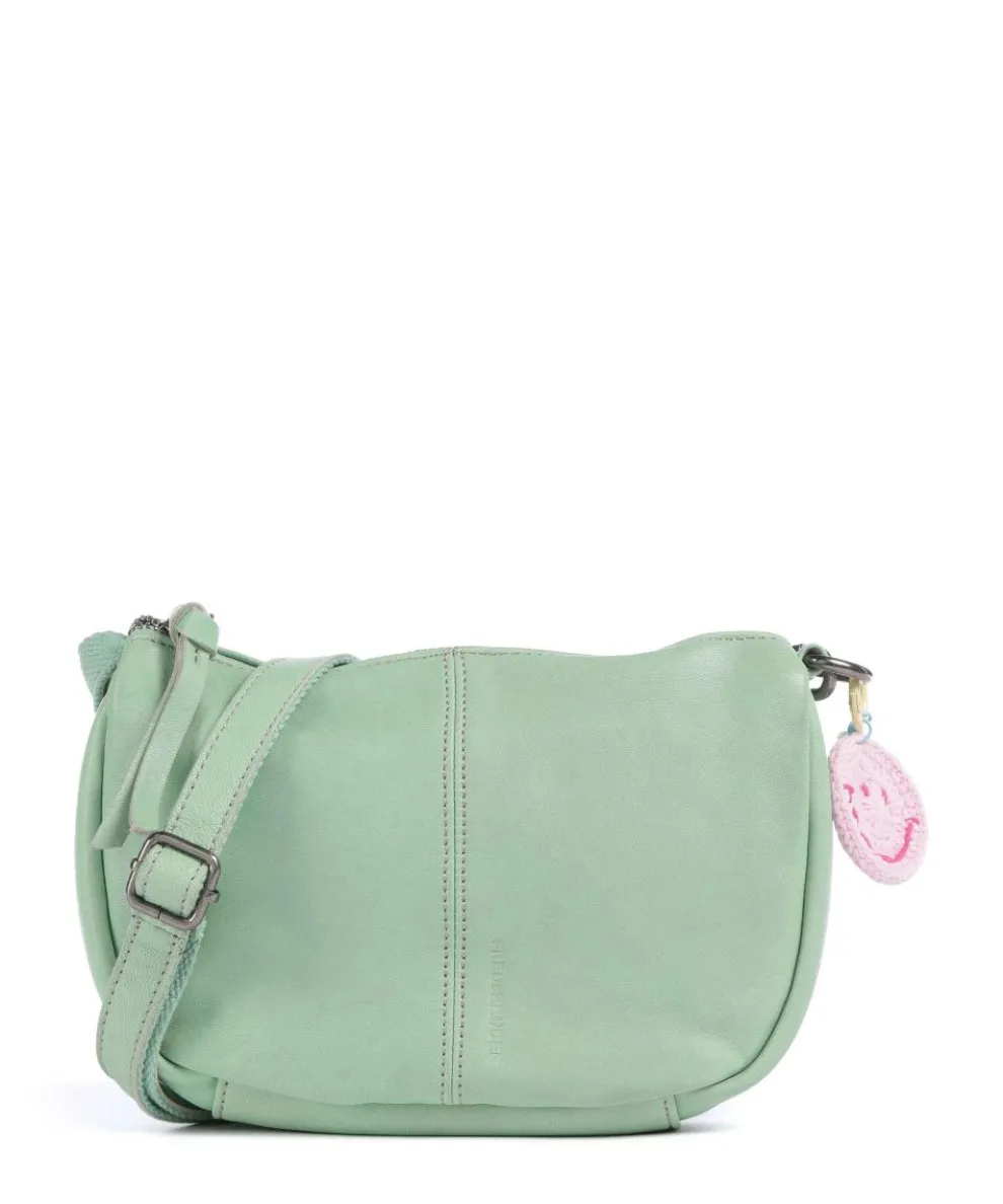 Take A Smile Crossbody bag sheepskin leather mint green