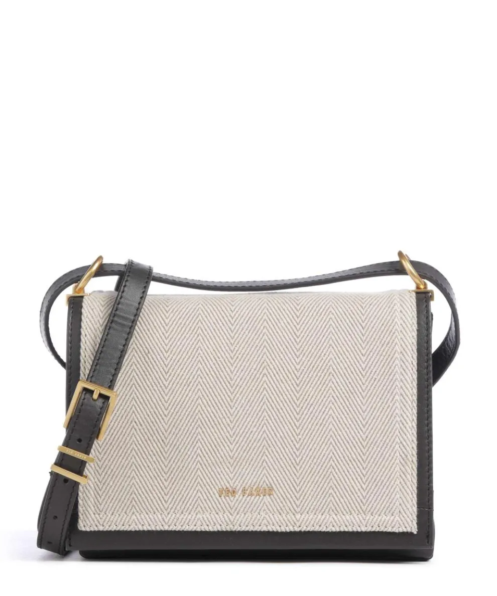 Talea Shoulder bag fine grain cow leather, cotton dark brown