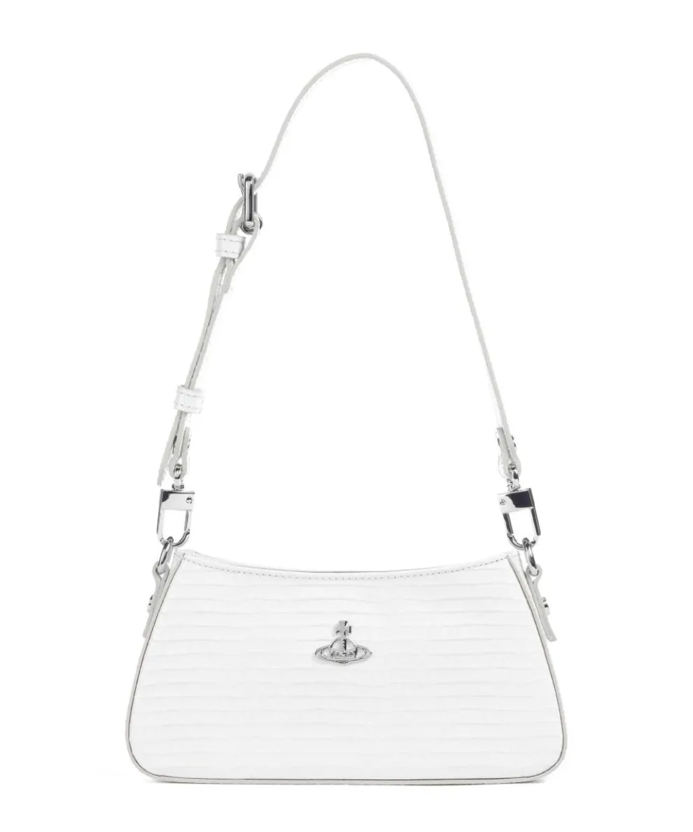 Tasha Embossed Croc Mini Shoulder bag embossed calfskin white