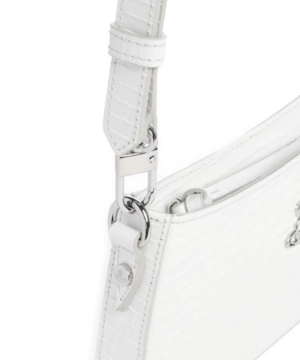 Tasha Embossed Croc Mini Shoulder bag embossed calfskin white