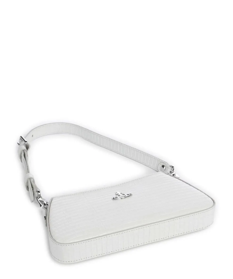 Tasha Embossed Croc Mini Shoulder bag embossed calfskin white