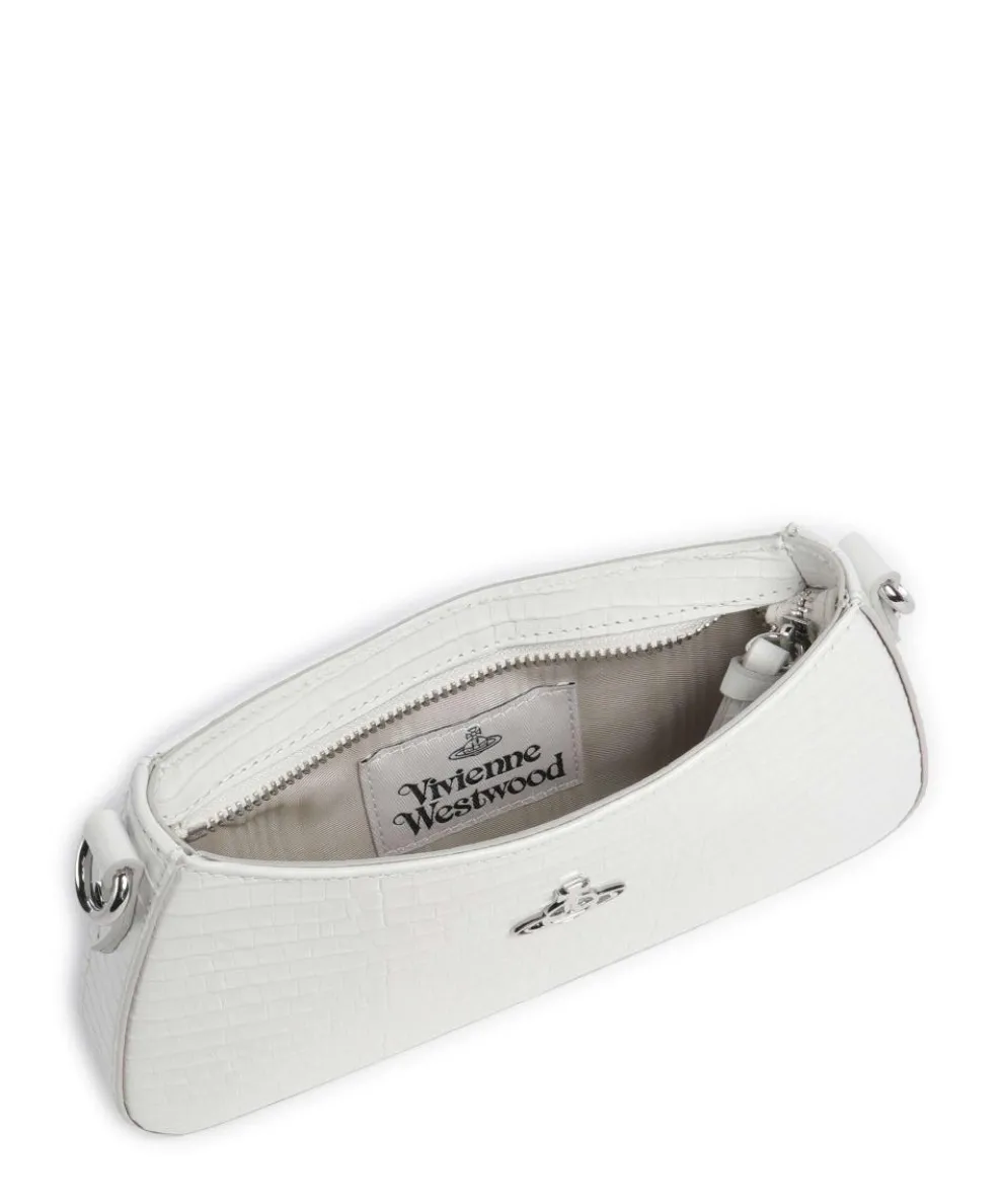 Tasha Embossed Croc Mini Shoulder bag embossed calfskin white