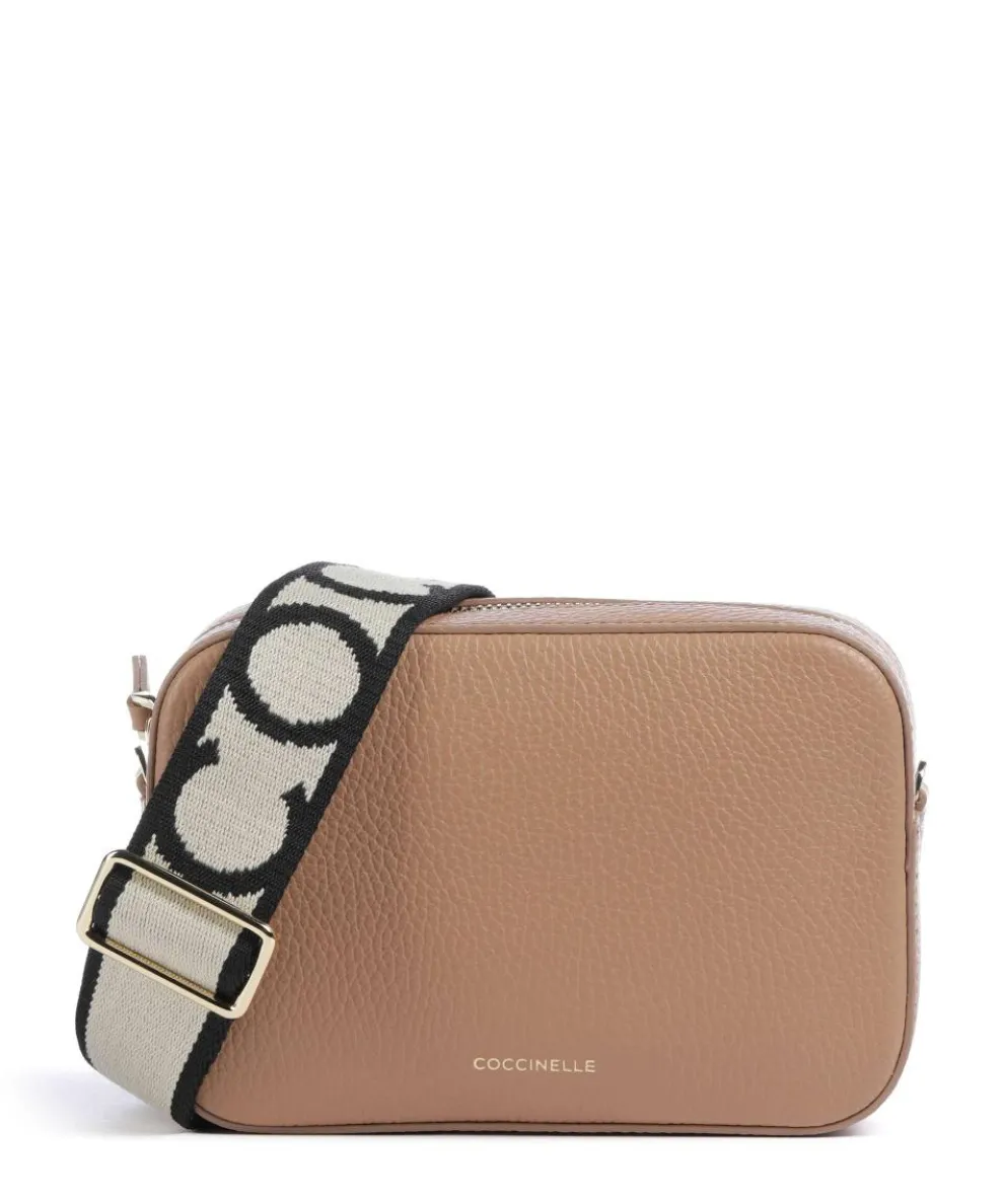Tebe Crossbody bag grained leather light brown