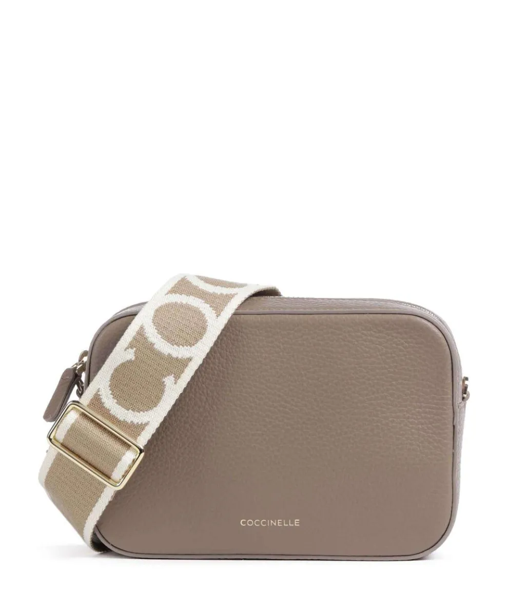 Tebe Crossbody bag grained leather taupe