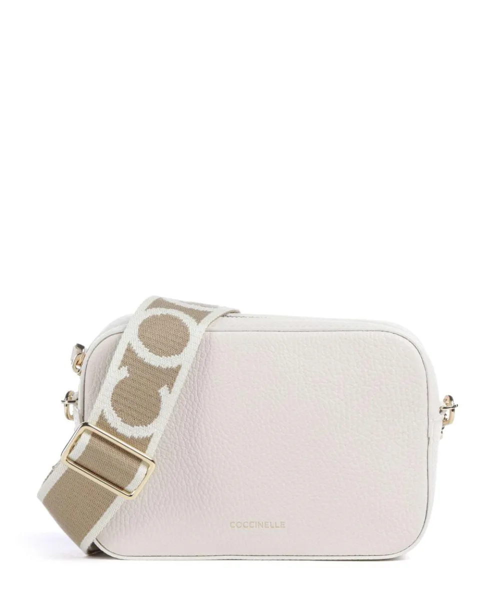 Tebe Crossbody bag grained leather white