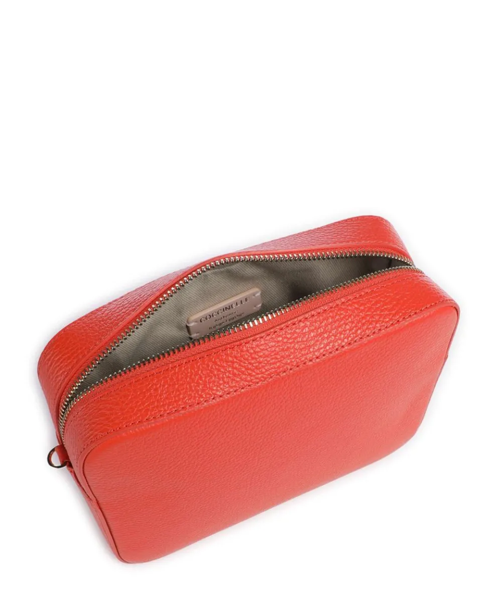 Tebe Crossbody bag grained leather orange