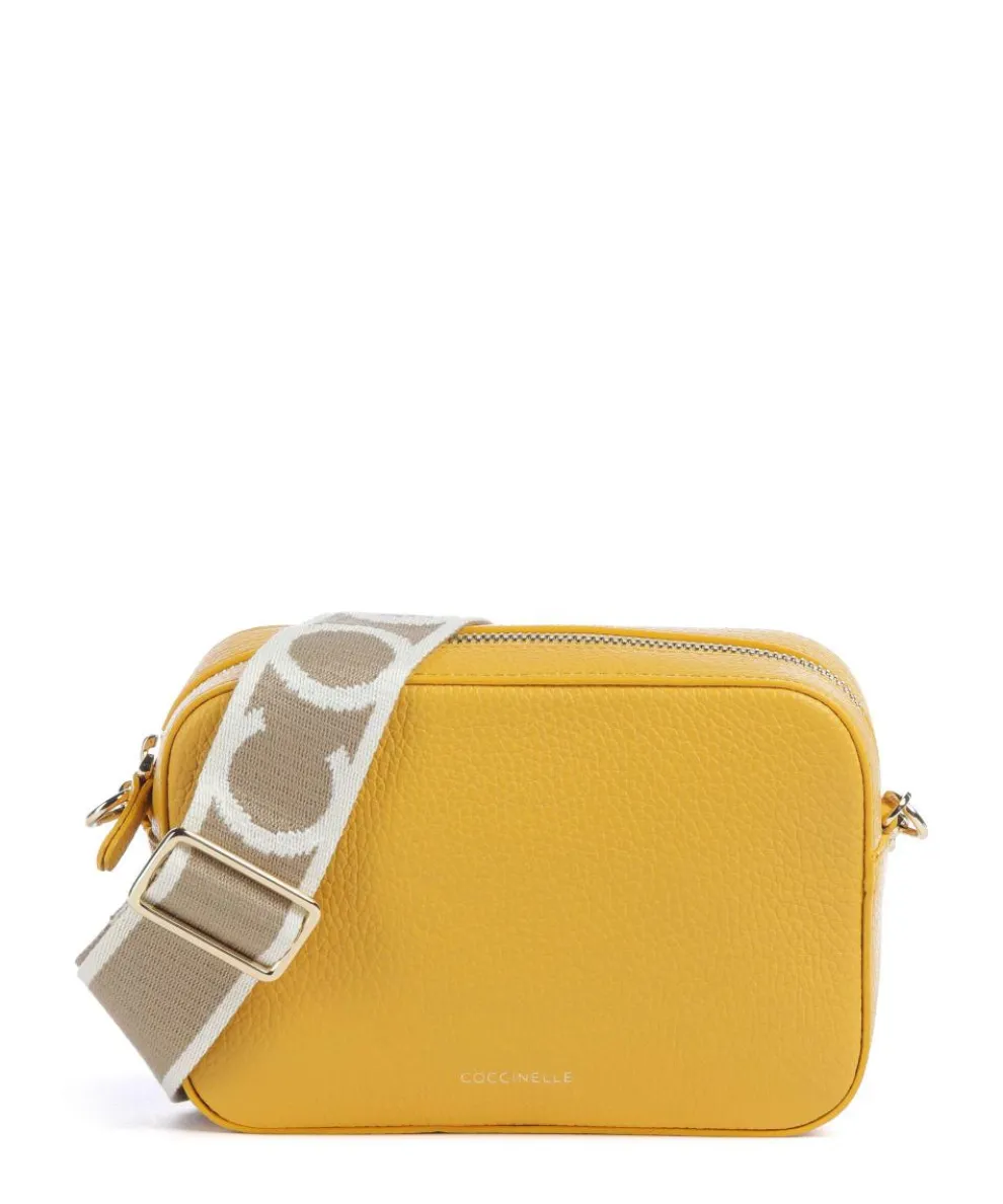 Tebe Crossbody bag grained leather mustard yellow