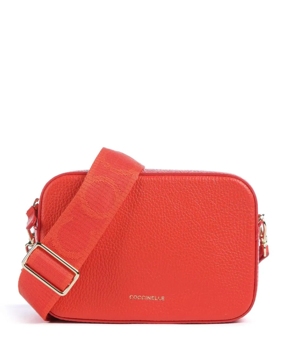 Tebe Crossbody bag grained leather orange