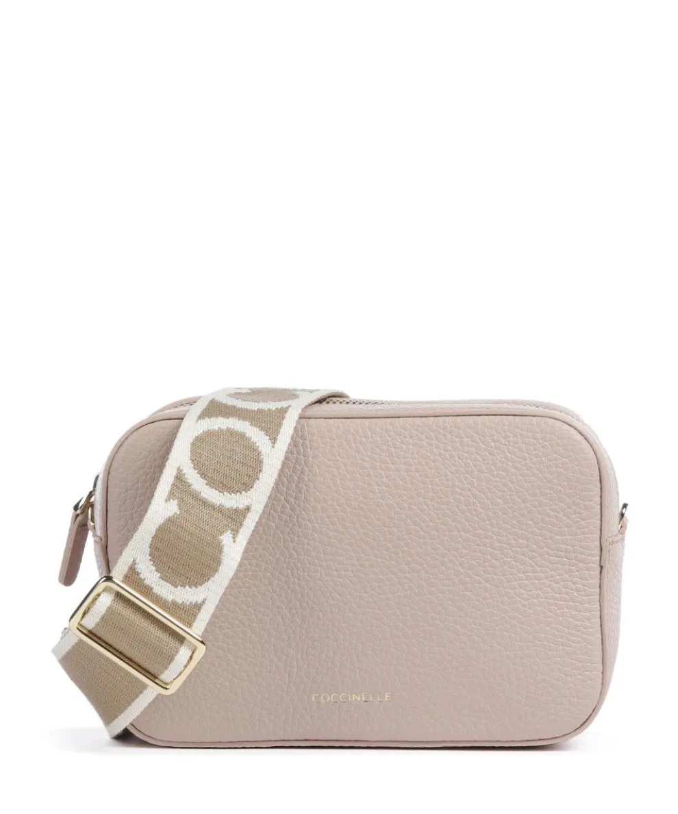 Tebe Crossbody bag grained leather nude