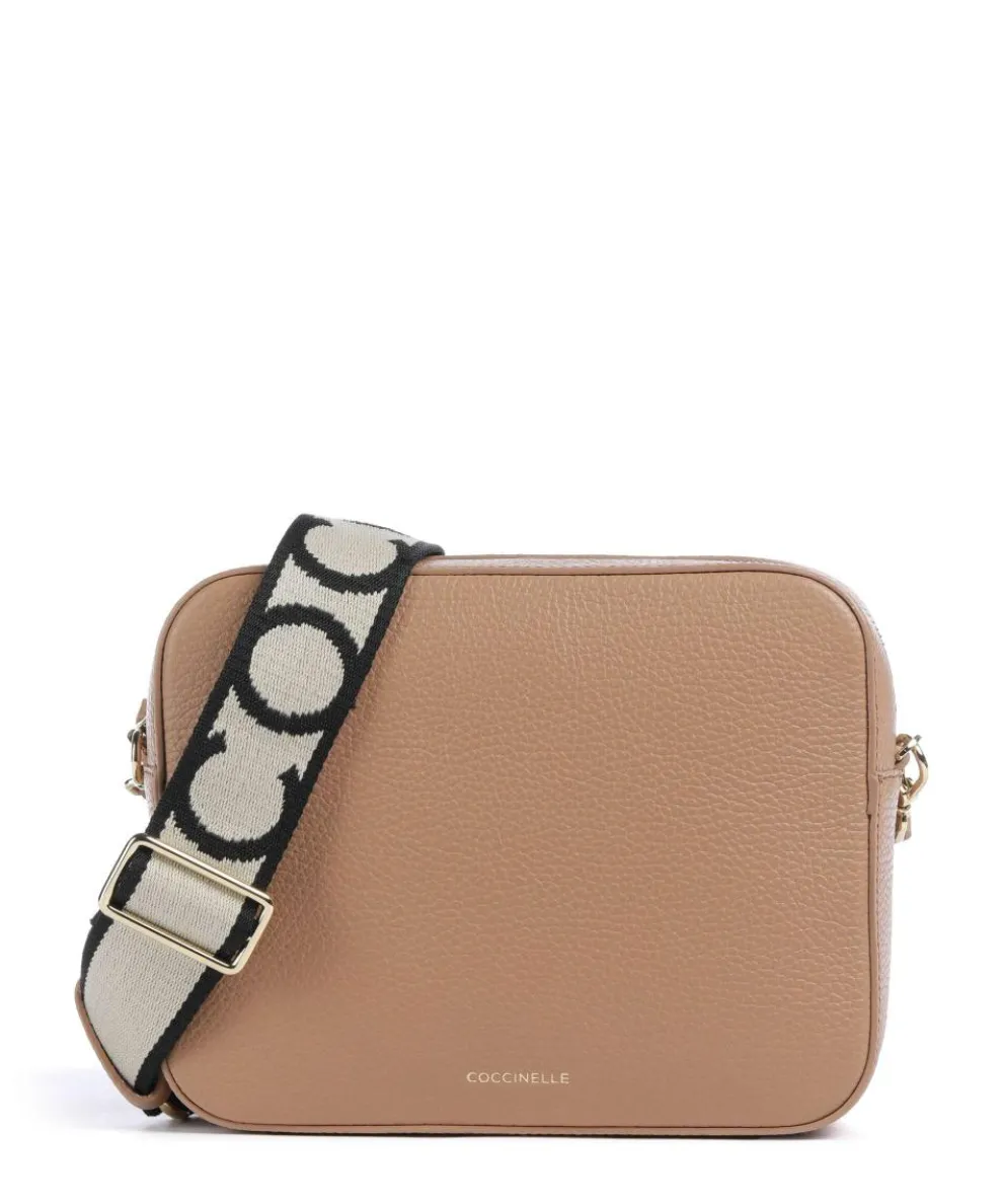 Tebe Crossbody bag grained leather light brown