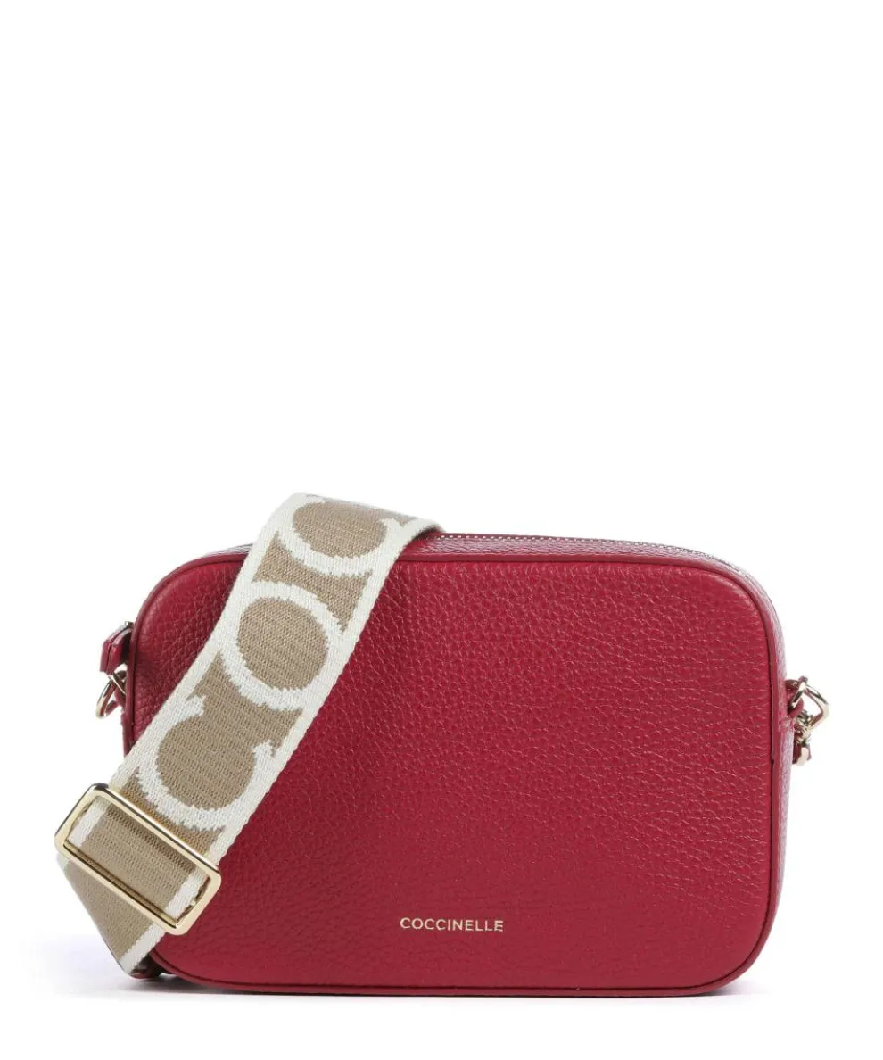 Tebe Crossbody bag grained leather red
