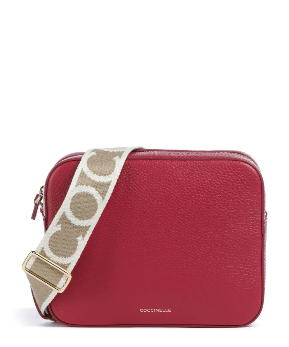 Tebe Crossbody bag grained leather red
