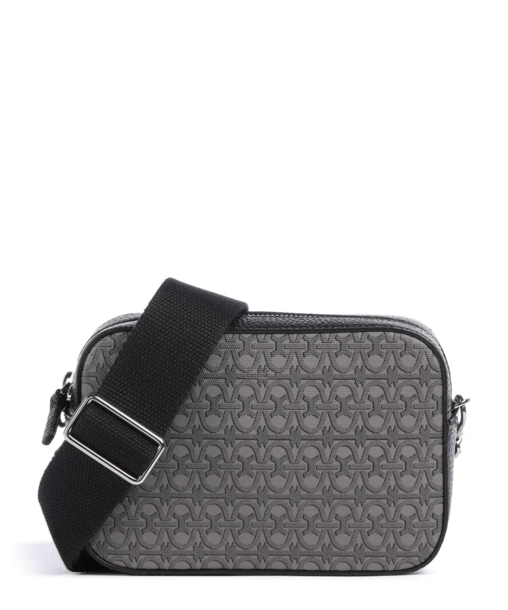 Tebe Monogram Crossbody bag grained leather, cotton grey/black