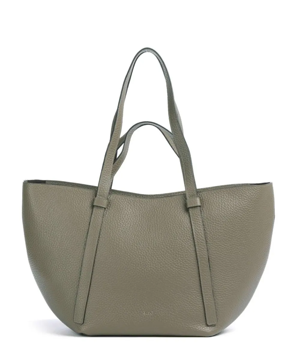 Tekla Cosmo Large Tote bag grained leather taupe