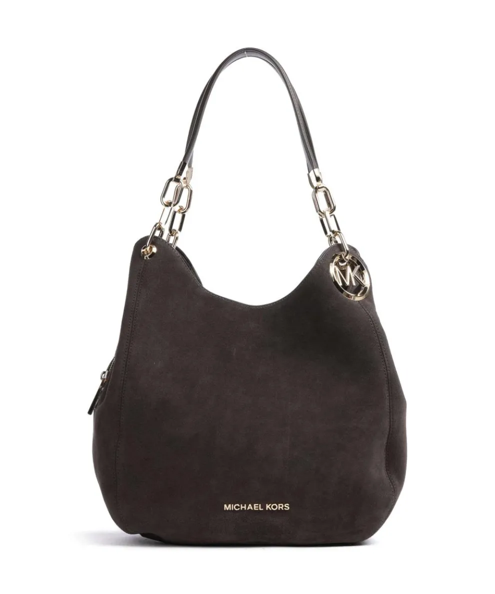 Lillie Hobo bag brushed cow leather dark brown