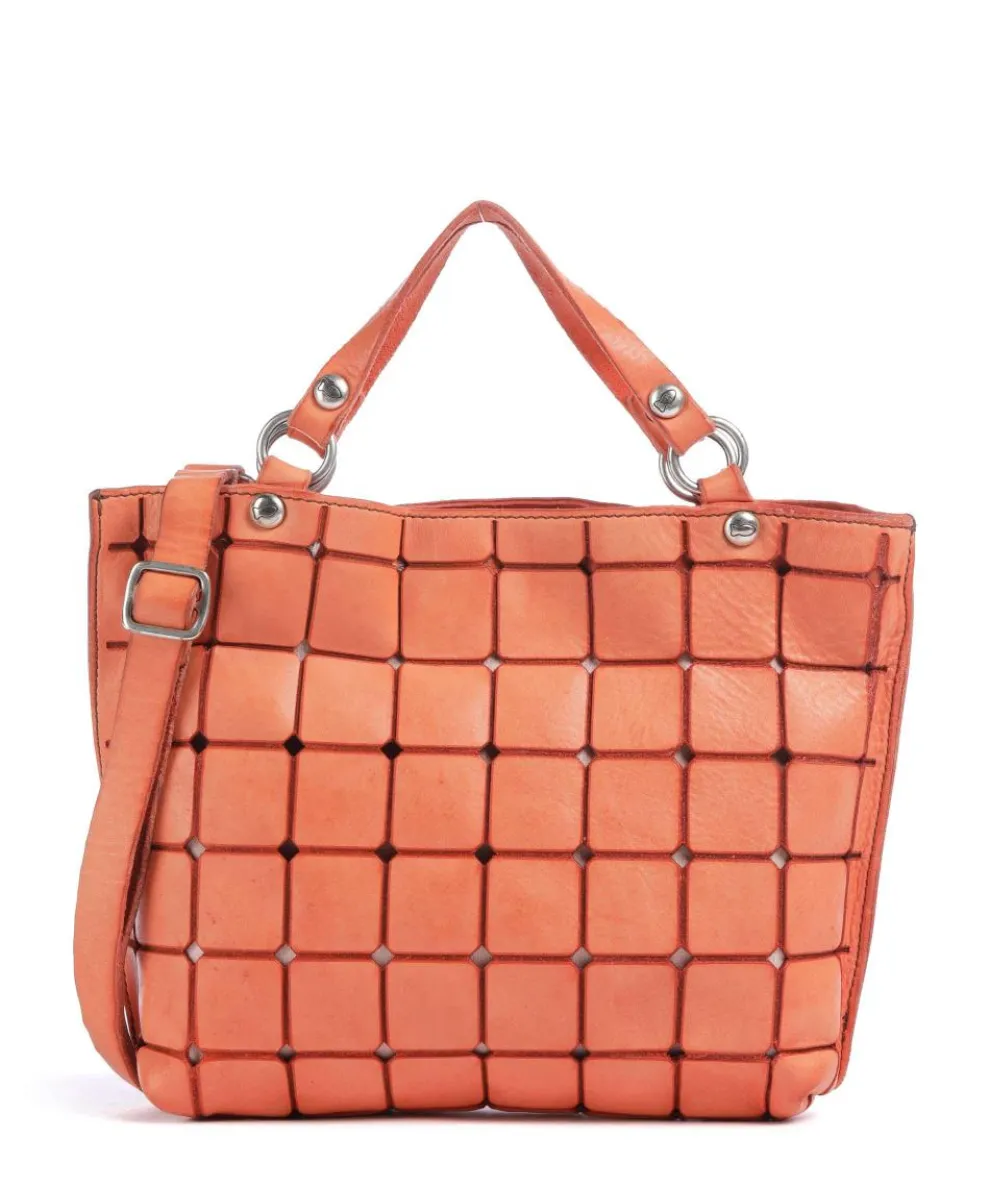 Handbag fine grain cow leather orange