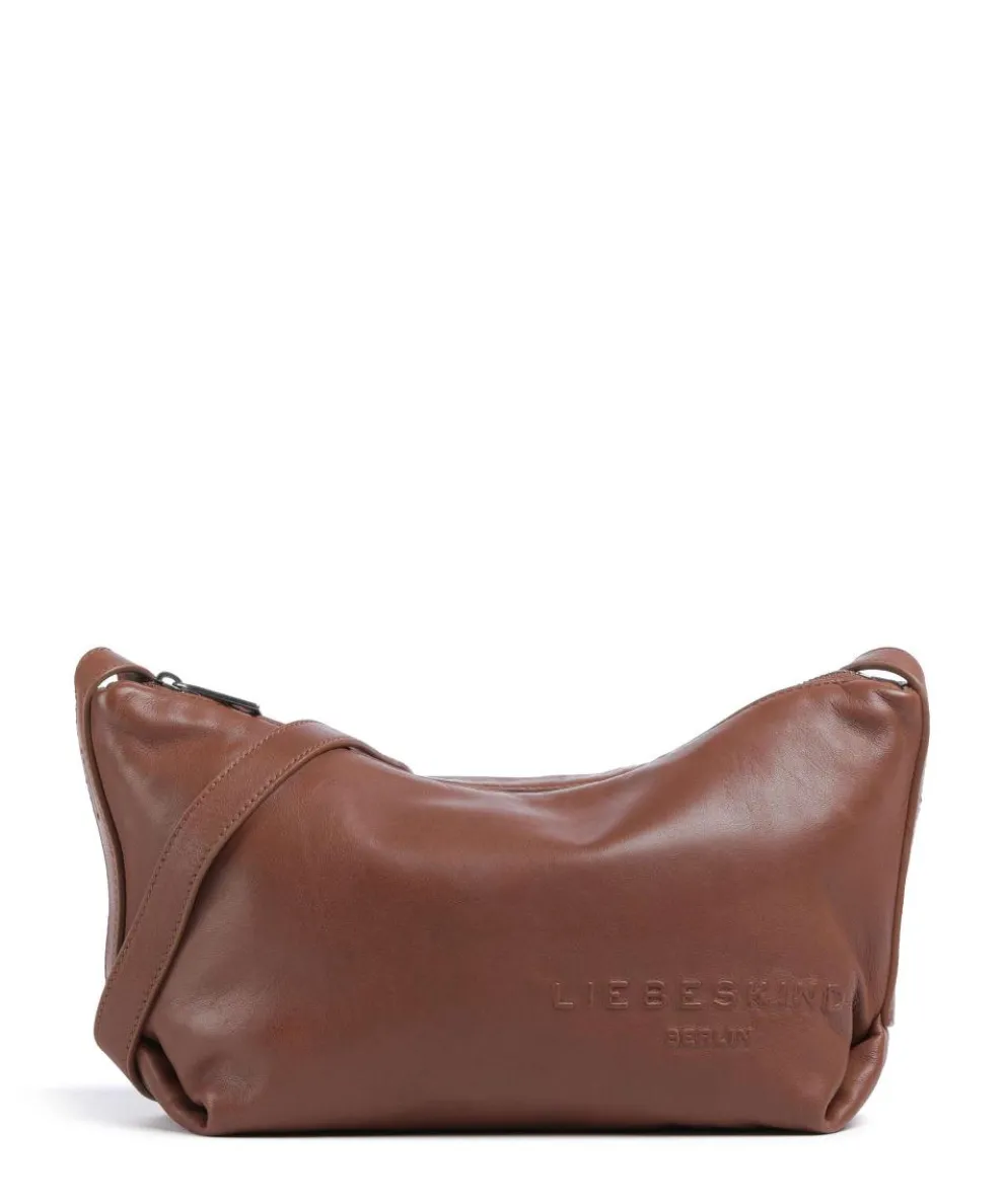 Elvira Sheep Natural M Crossbody bag sheepskin leather dark brown