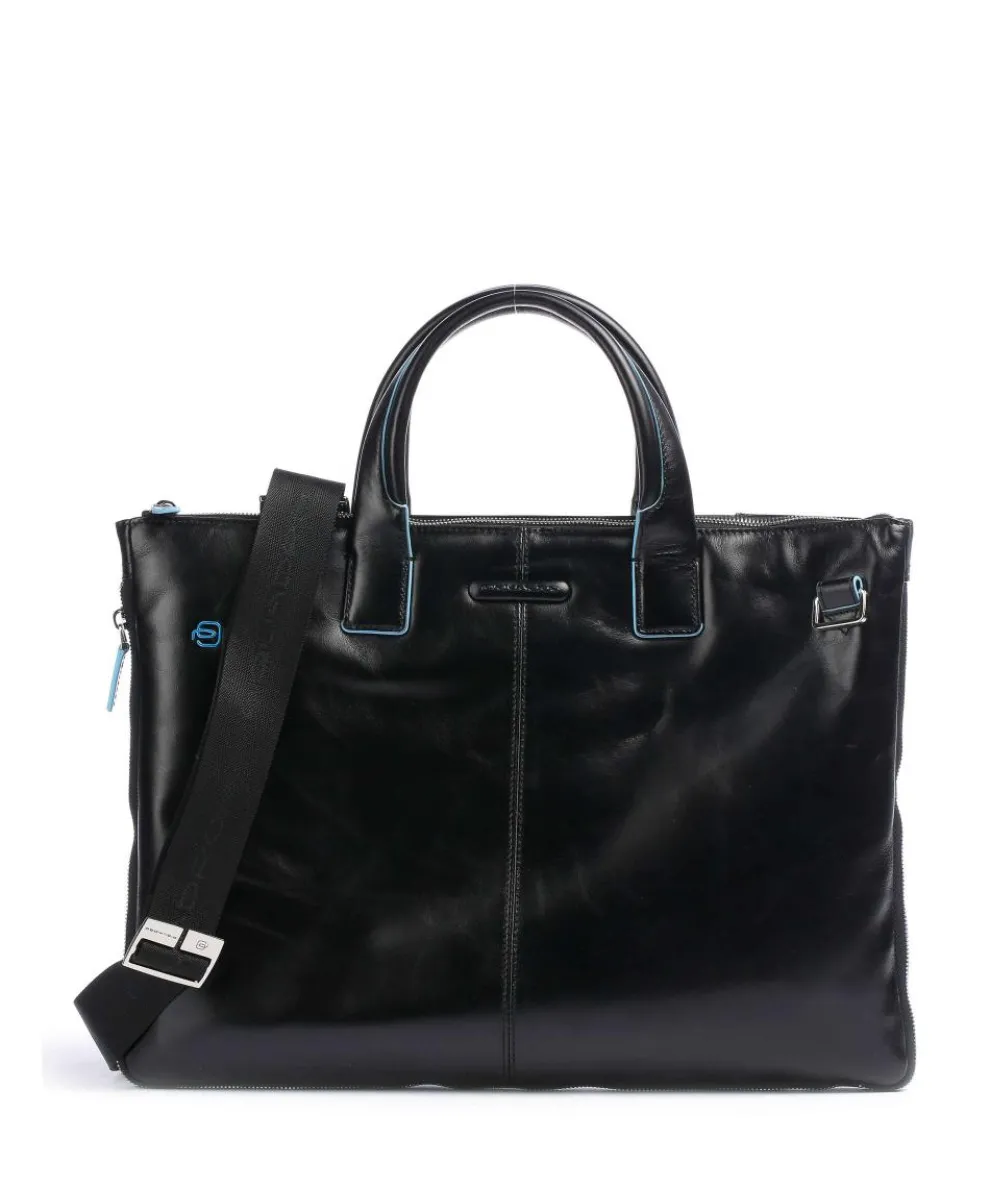 Blue Square Briefcase 15″ smooth leather black