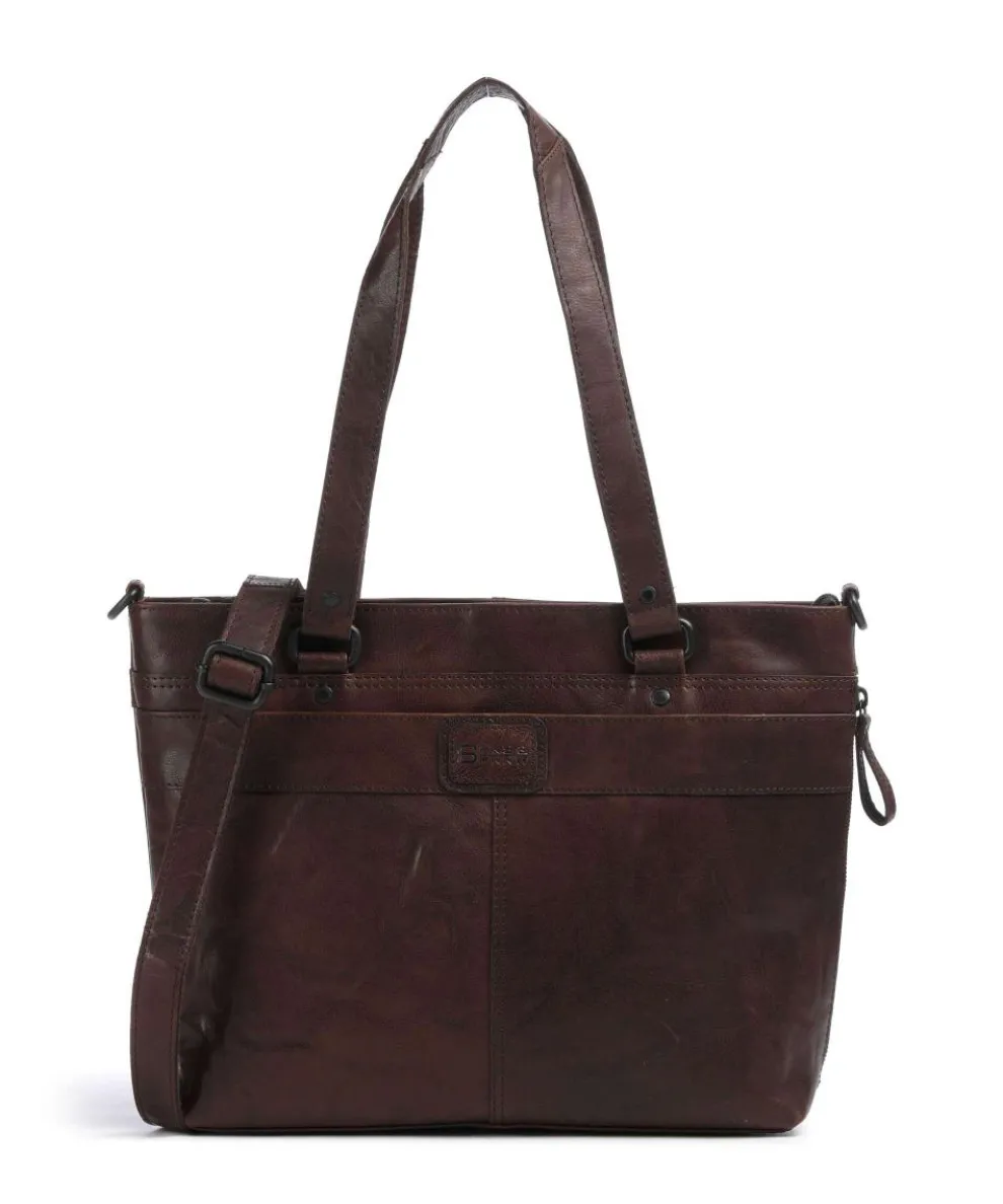 Bronco Lavendar Tote bag 13″ fine grain leather dark brown
