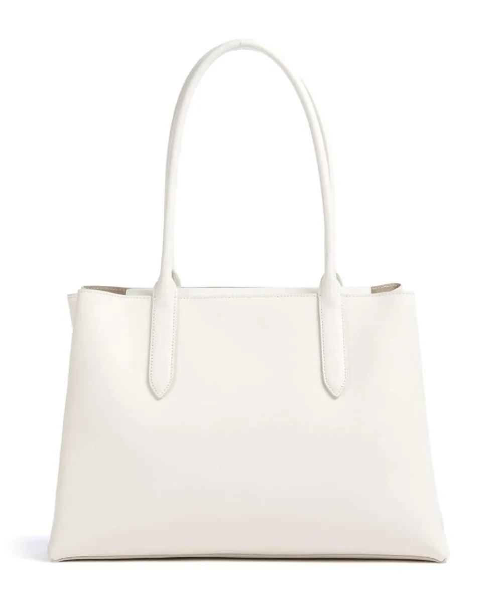 Meridiana L Tote bag fine grain leather white