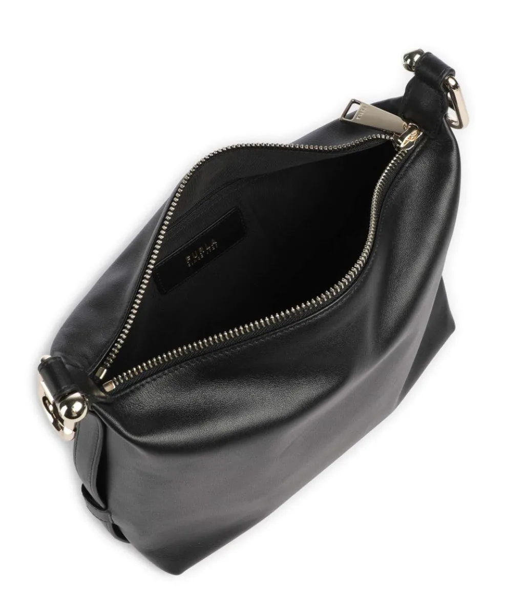 Tonie M Hobo bag fine grain leather black
